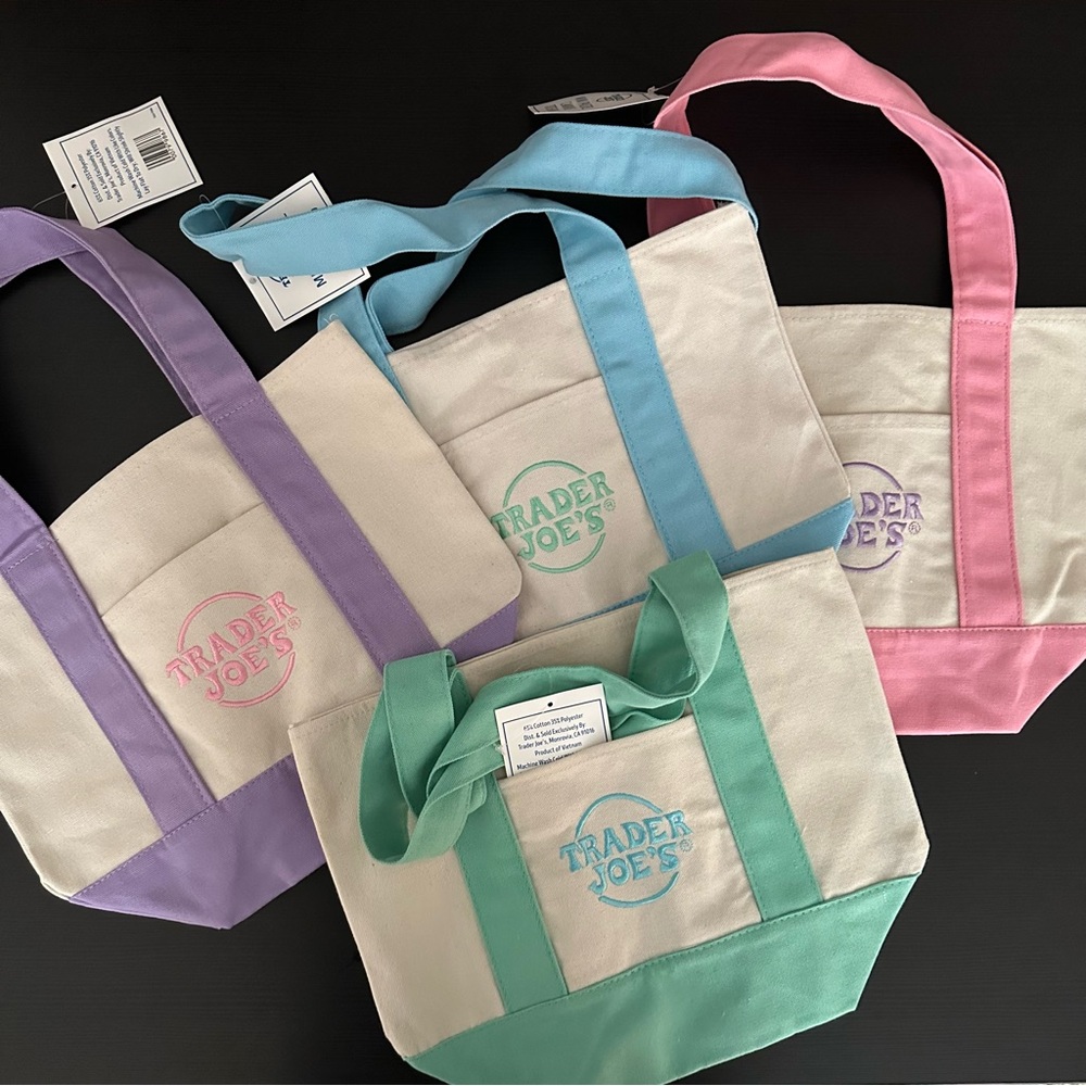 Trader Joe Mini Canvas Tote Bag Set